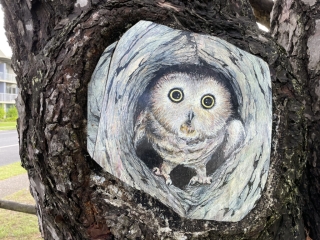 Wildlife painting on a tree