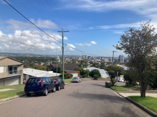 View down our street in the suburb of 'The Hill'