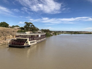 Tourist boat parked on the Murray River