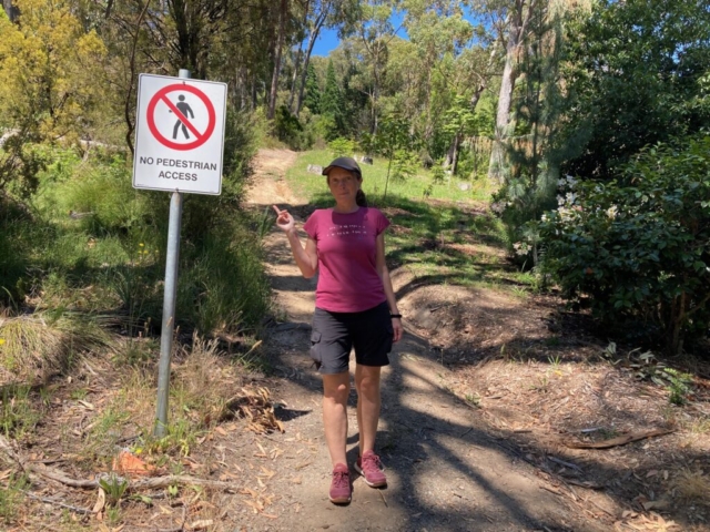 CC finds herself exiting an illegal trail