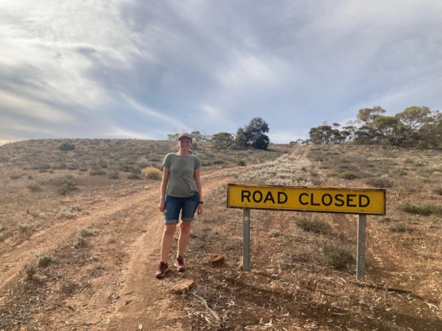 The road is not closed for us pedestrians...