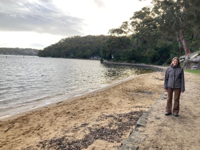 CC on the 'beach' at Oatley Park