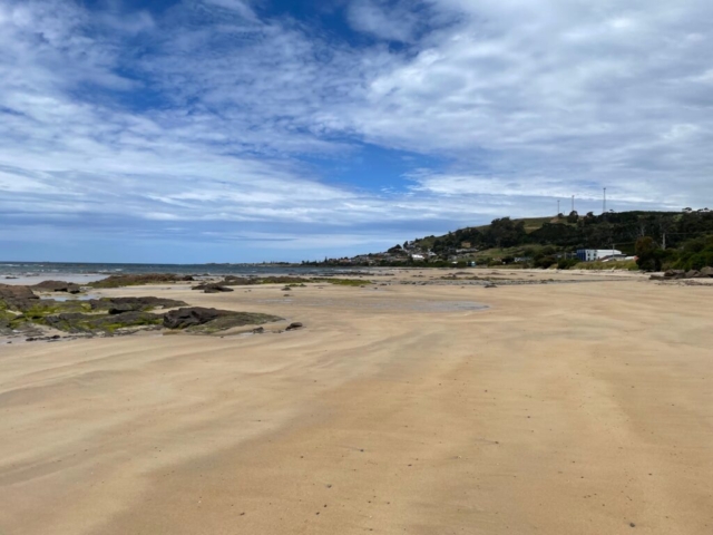 The beach in front of the cottage