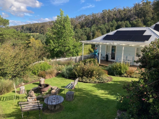 View of the cottage from the back of our garden