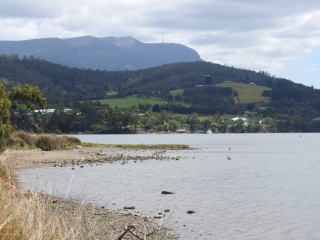 View of kunanyi / Mt Wellington from Dru Point, Margate