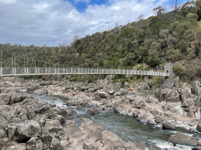 Bridge over the gorge by Duck Reach Power Station