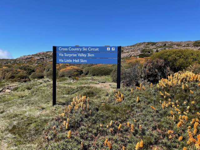 Start of the Little Hell walk, which is also a cross country ski circuit