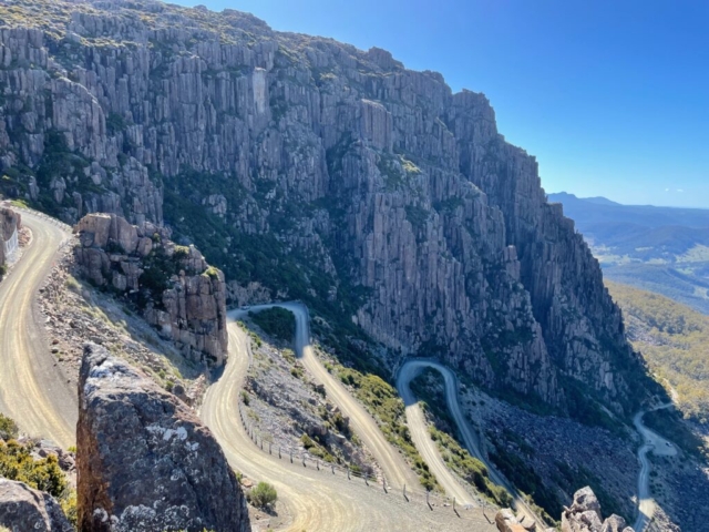 Jacob's Ladder - the winding gravel road up to Ben Lomond National Park