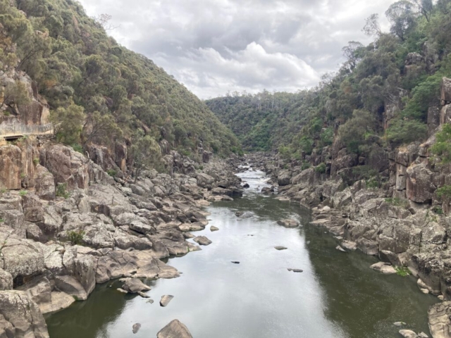 View of the gorge from the bridge at First Basin