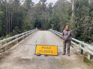 CC is not pleased that the road is closed