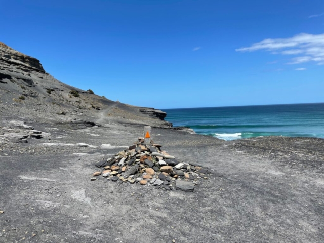 The trail on the cliffs at South Cape Bay