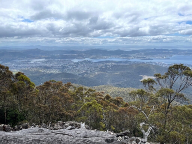 View over the Hobart suburbs and the river Derwent