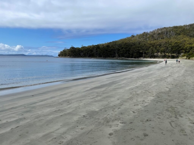 The walk starts along the beach