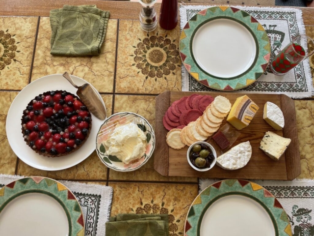 Cheese board and cake as a welcome!