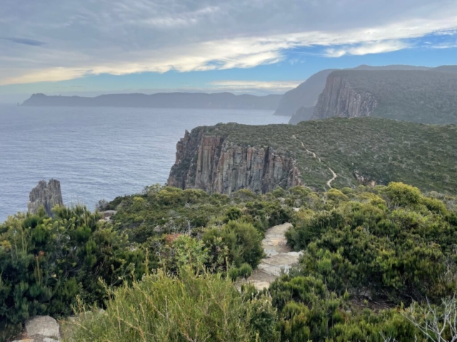 Looking back along the cliffs from the Cape Hauy trail