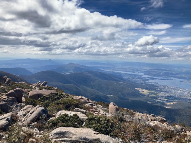 Looking over the back of the mountain along the river Derwent