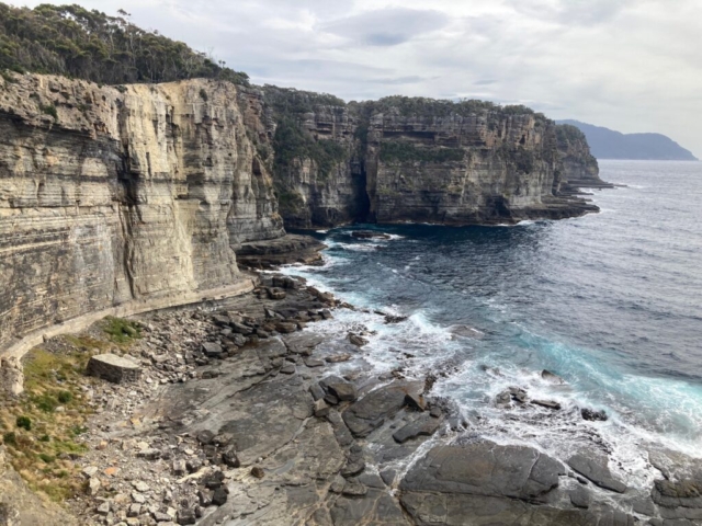 View of the cliffs from the Waterfall Bay walk