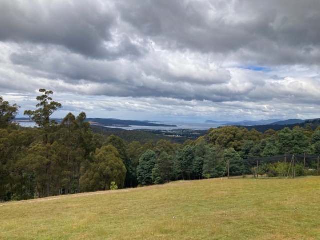 View towards Bruny Island from the road near where we stayed