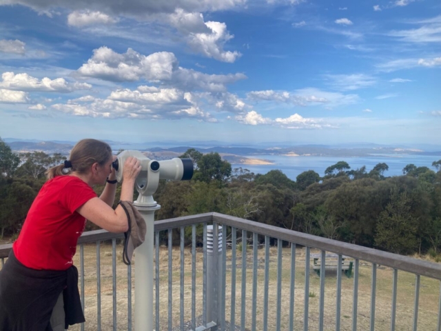 CC enjoys the free telescope on Mount Nelson