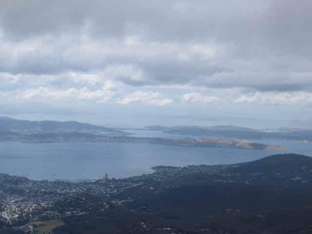 The clouds are back but we can still see Hobart