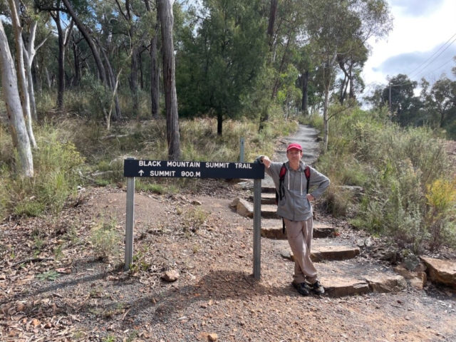 PB at the start of the Black Mountain summit trail