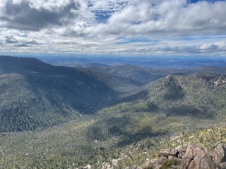 View out from the rocks