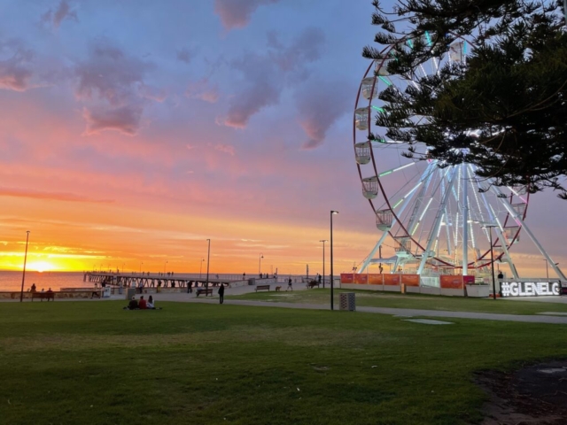 Glenelg big wheel at sunset