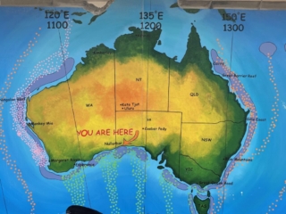 Map at the Nullarbor Roadhouse