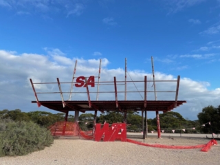 The SA / WA border sign seems to need a bit of repair work