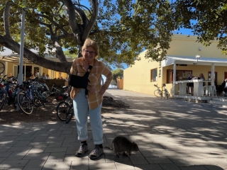 CC's mum with a quokka