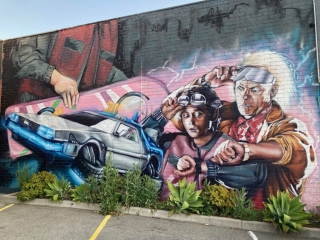 Back to the Future mural in Highgate, Perth