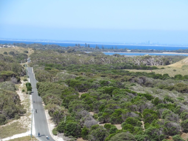 View from Wadjemup Hill over the island towards Perth