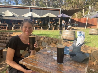 CC enjoys a delicious stout at the Margaret River Beer Company