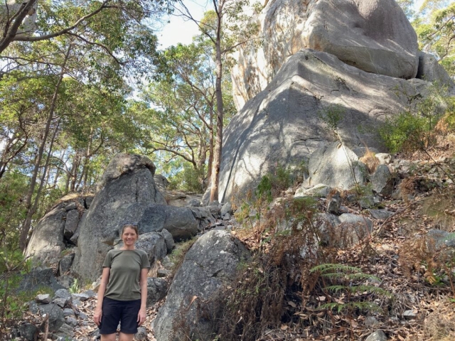 CC on the bouldery trail