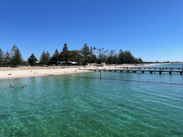 Looking back from Busselton Jetty