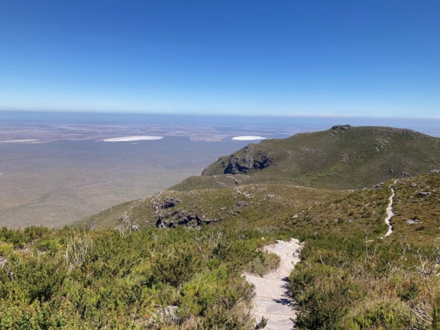 Salt lakes in the distance