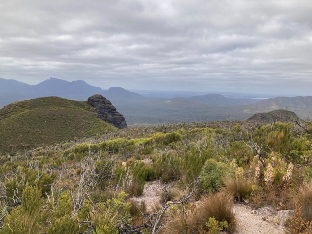 View from the saddle on the way to the summit