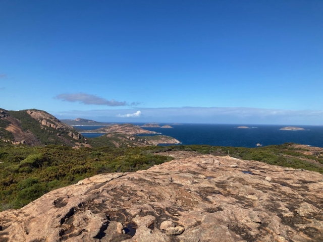 View towards our starting point Lucky Bay in the distance