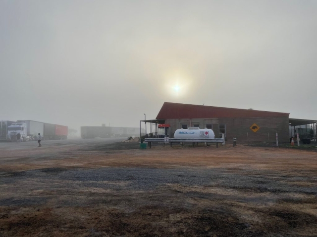 It was very foggy the morning that we left Cocklebiddy