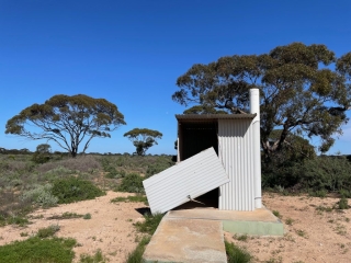 We decide against using the toilet at the rest area