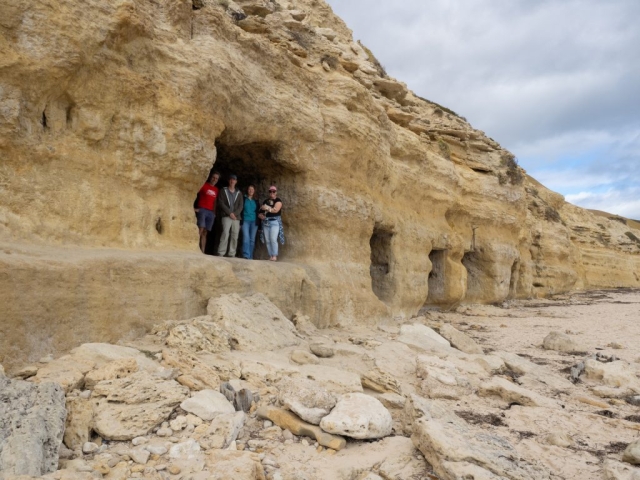 In a cave on Port Willunga beach