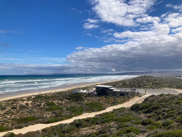 View of Goolwa Beach from the nearby lookout