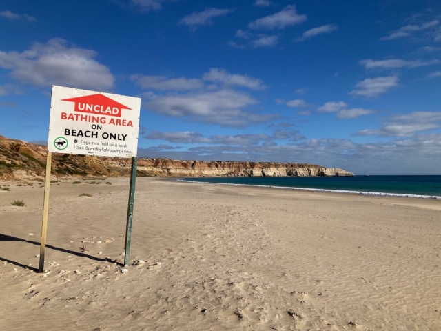 The north end of Maslin Beach is 'clothing optional'