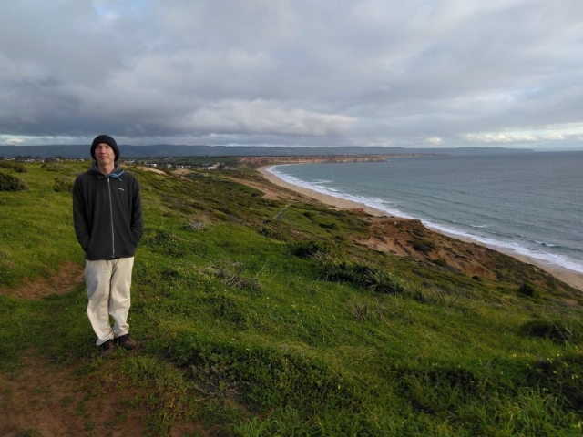 PB with Maslin Beach behind him