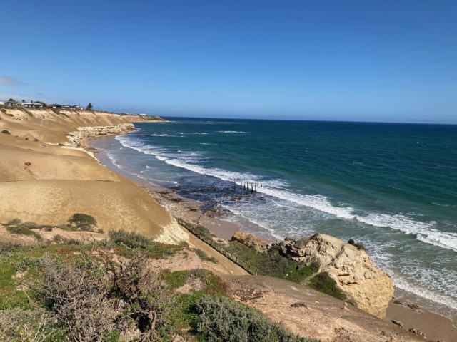 View of the cliffs at the back of Port Willunga Beach