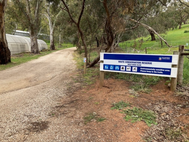 Entrance to Waite Conservation Reserve