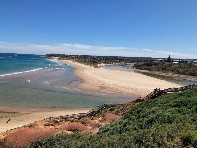 The Onkaparinga River mouth at Port Noarlunga