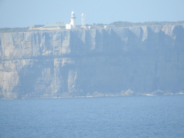 View of Point Perpendicular Lighthouse across the mouth of Jervis Bay