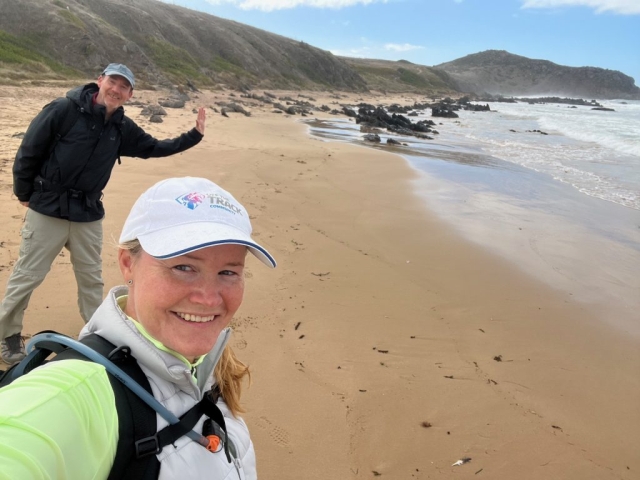 PB and LB on the way to Waitpinga Cliffs