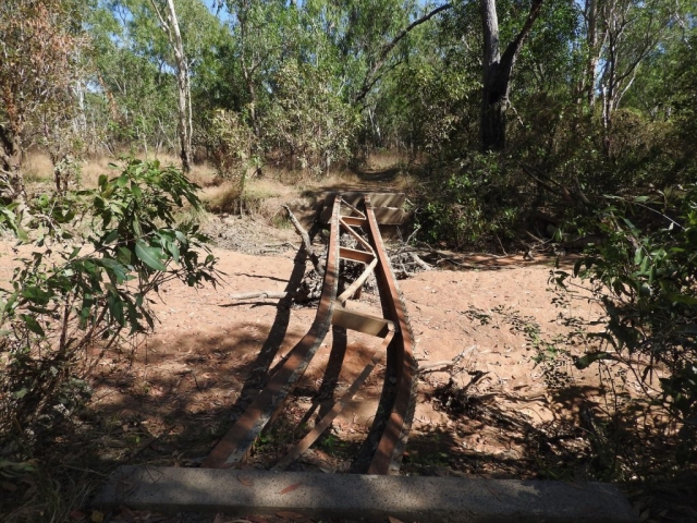 The bridge over the creek has seen better days